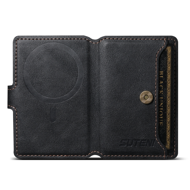 Suteni S2 Phone Magnetic Card Case Card Sleeve MagSafe Magnetic Coil PU Leather(Black) Suteni S2 Phone Magnetic Card Case Card Sleeve MagSafe Magnetic Coil PU Leather(Black)