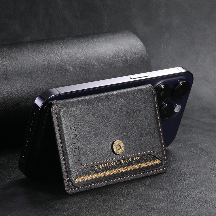 Suteni S2 Phone Magnetic Card Case Card Sleeve MagSafe Magnetic Coil PU Leather(Black) Suteni S2 Phone Magnetic Card Case Card Sleeve MagSafe Magnetic Coil PU Leather(Black)