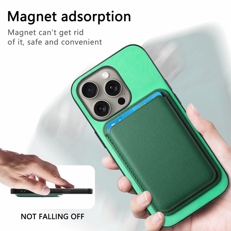 For iPhone 7 / 8 / SE 2022 Retro Magsafe Card Bag PU Back Cover Phone Case(Green) For iPhone 7 / 8 / SE 2022 Retro Magsafe Card Bag PU Back Cover Phone Case(Green)