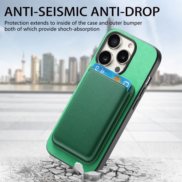 For iPhone 7 / 8 / SE 2022 Retro Magsafe Card Bag PU Back Cover Phone Case(Green) For iPhone 7 / 8 / SE 2022 Retro Magsafe Card Bag PU Back Cover Phone Case(Green)