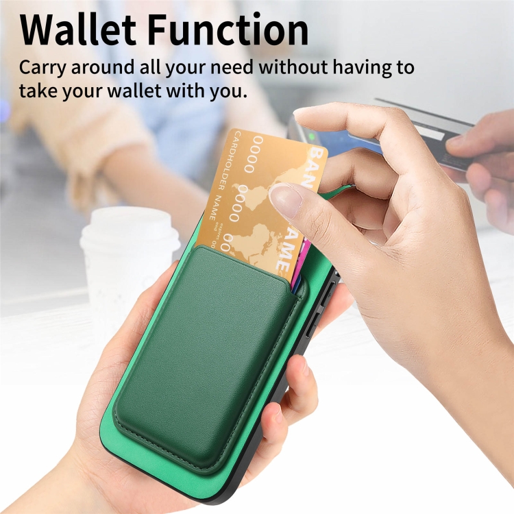 For iPhone 7 / 8 / SE 2022 Retro Magsafe Card Bag PU Back Cover Phone Case(Green) For iPhone 7 / 8 / SE 2022 Retro Magsafe Card Bag PU Back Cover Phone Case(Green)
