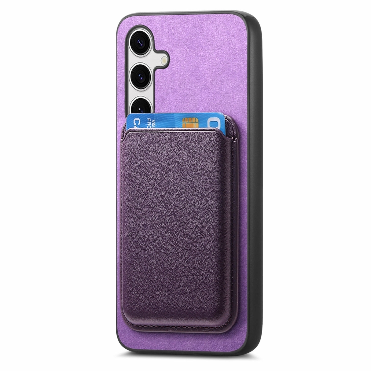 For Samsung Galaxy S24 Ultra 5G Retro Magsafe Card Bag PU Back Cover Phone Case(Purple) For Samsung Galaxy S24 Ultra 5G Retro Magsafe Card Bag PU Back Cover Phone Case(Purple)