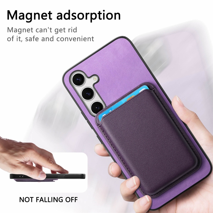 For Samsung Galaxy S24 Ultra 5G Retro Magsafe Card Bag PU Back Cover Phone Case(Purple) For Samsung Galaxy S24 Ultra 5G Retro Magsafe Card Bag PU Back Cover Phone Case(Purple)