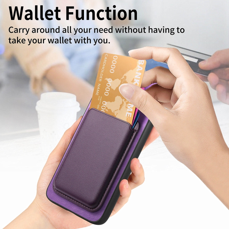 For Samsung Galaxy S24 Ultra 5G Retro Magsafe Card Bag PU Back Cover Phone Case(Purple) For Samsung Galaxy S24 Ultra 5G Retro Magsafe Card Bag PU Back Cover Phone Case(Purple)