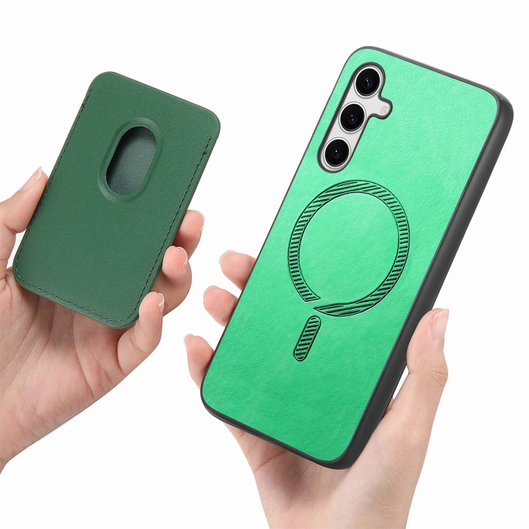 For Samsung Galaxy S23 Ultra 5G Retro Magsafe Card Bag PU Back Cover Phone Case(Green) For Samsung Galaxy S23 Ultra 5G Retro Magsafe Card Bag PU Back Cover Phone Case(Green)