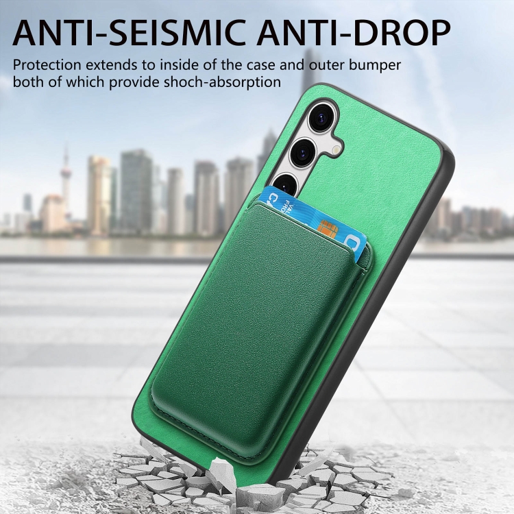 For Samsung Galaxy S23 Ultra 5G Retro Magsafe Card Bag PU Back Cover Phone Case(Green) For Samsung Galaxy S23 Ultra 5G Retro Magsafe Card Bag PU Back Cover Phone Case(Green)