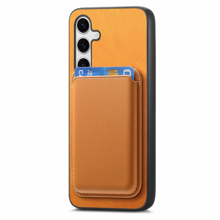 For Samsung Galaxy S23+ 5G Retro Magsafe Card Bag PU Back Cover Phone Case(Yellow) For Samsung Galaxy S23+ 5G Retro Magsafe Card Bag PU Back Cover Phone Case(Yellow)