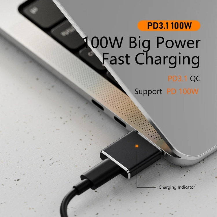 PD100W MagSafe 3 to Type-C Female Magnetic Charging Adapter for MacBook(Black) PD100W MagSafe 3 to Type-C Female Magnetic Charging Adapter for MacBook(Black)