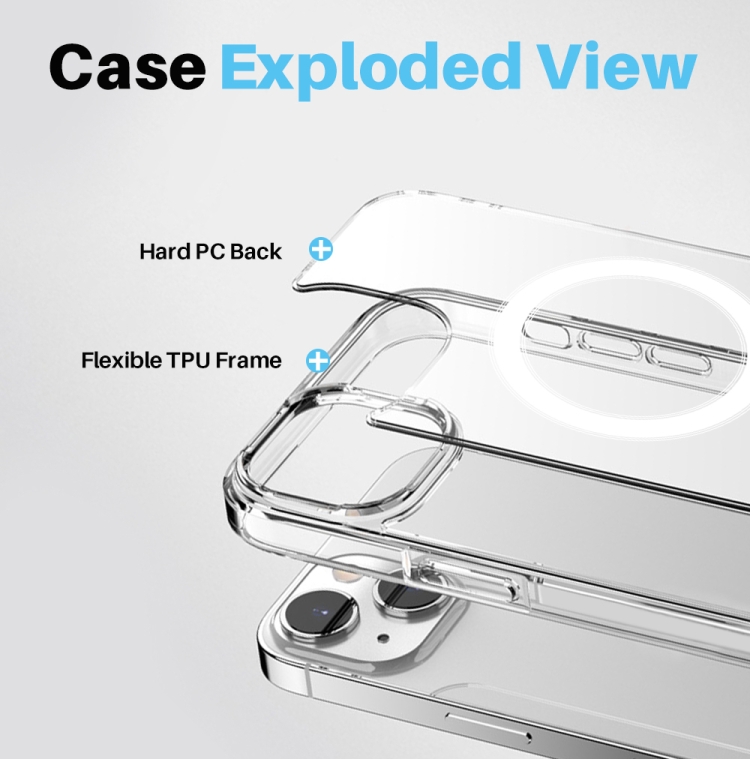 For iPhone 14 NORTHJO 3 in 1 Magsafe Clear Phone Case with Screen Film + Rear Lens Film - 2
