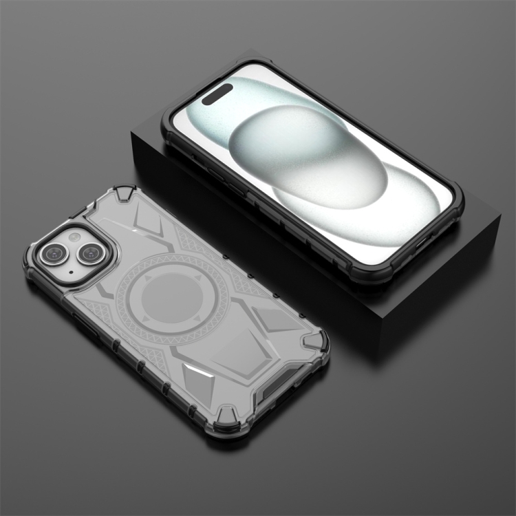 For iPhone 15 Armor Holder PC Hybrid TPU Phone Case(Black) For iPhone 15 Armor Holder PC Hybrid TPU Phone Case(Black)