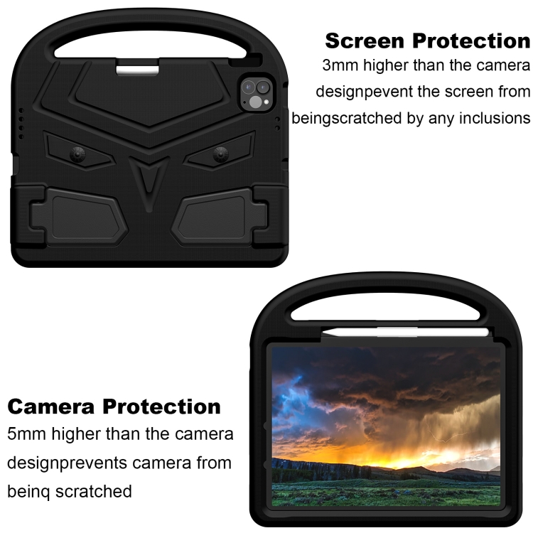 For iPad Air 11 2024 Sparrow Style Shockproof Kickstand EVA Tablet Case(Black) For iPad Air 11 2024 Sparrow Style Shockproof Kickstand EVA Tablet Case(Black)