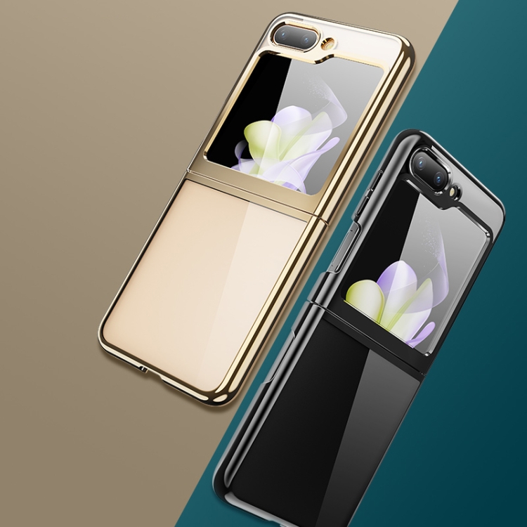 For Samsung Galaxy Z Flip6 5G Electroplating Transparent Shockproof Phone Case(Black) For Samsung Galaxy Z Flip6 5G Electroplating Transparent Shockproof Phone Case(Black)