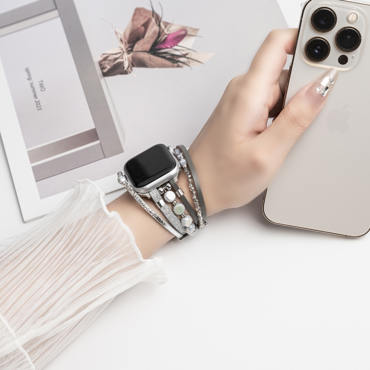 For Apple Watch Series 42mm Beaded National Style Bracelet