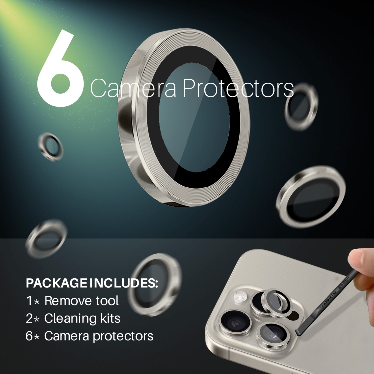 For iPhone 15 Pro / 15 Pro Max NORTHJO 2 Set 6pcs Camera Lens Protector Cover Metal Ring(Natural) For iPhone 15 Pro / 15 Pro Max NORTHJO 2 Set 6pcs Camera Lens Protector Cover Metal Ring(Natural)