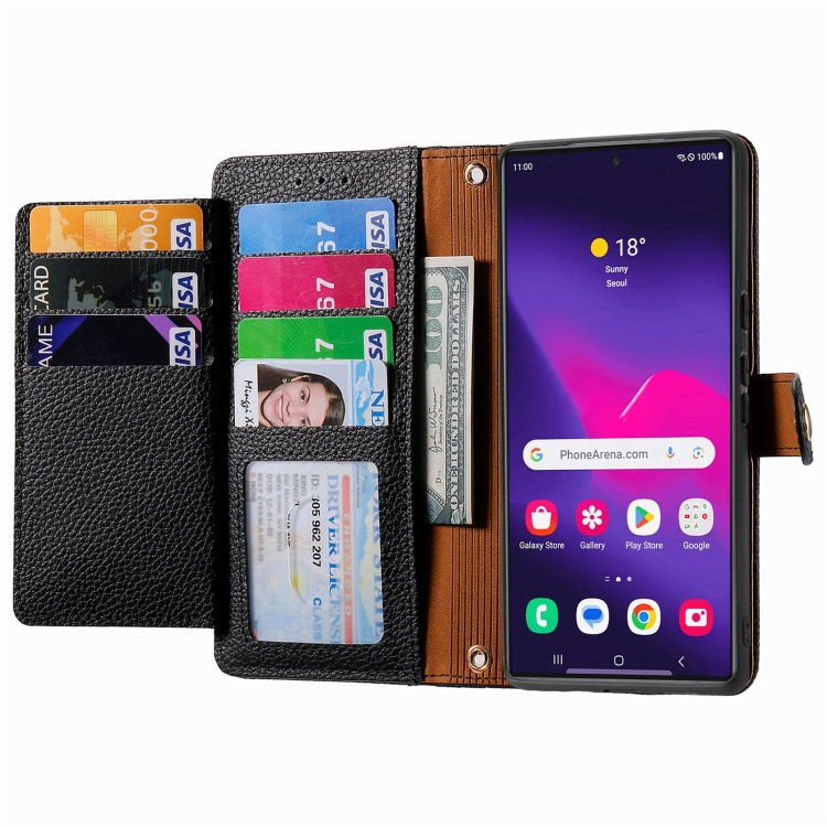 For Samsung Galaxy S25 Ultra 5G Love Zipper Lanyard Leather Phone Case(Black)