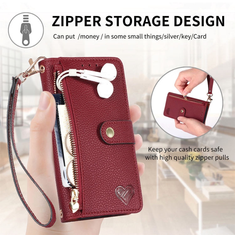 For Samsung Galaxy S25+ 5G Love Zipper Lanyard Leather Phone Case(Gray) For Samsung Galaxy S25+ 5G Love Zipper Lanyard Leather Phone Case(Gray)
