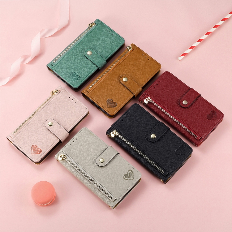 For Samsung Galaxy S25+ 5G Love Zipper Lanyard Leather Phone Case(Gray) For Samsung Galaxy S25+ 5G Love Zipper Lanyard Leather Phone Case(Gray)