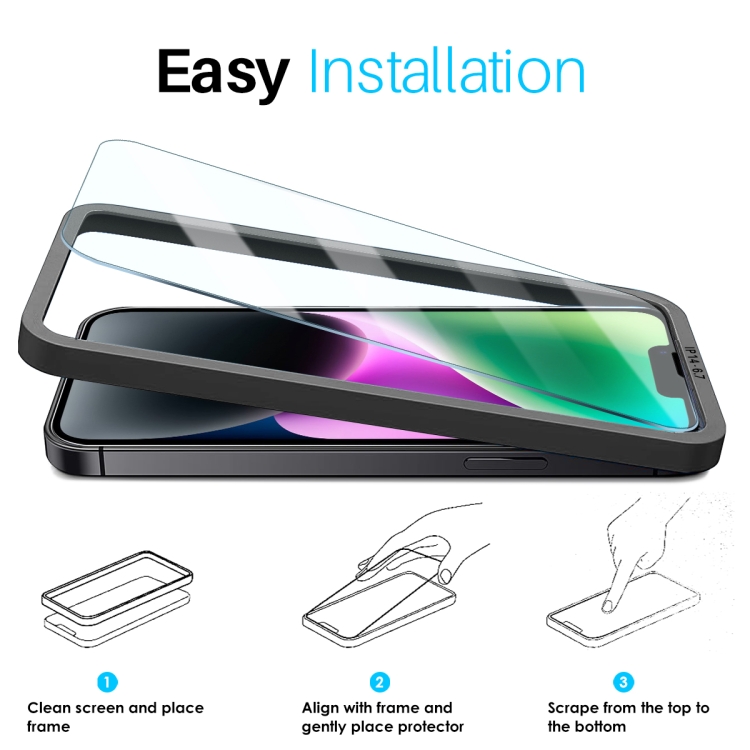 For iPhone 14 Plus NORTHJO 2pcs A++ Screen Protector Tempered Glass Film with Installation Frame For iPhone 14 Plus NORTHJO 2pcs A++ Screen Protector Tempered Glass Film with Installation Frame