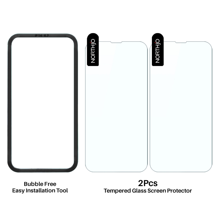 For iPhone 14 Plus NORTHJO 2pcs A++ Screen Protector Tempered Glass Film with Installation Frame For iPhone 14 Plus NORTHJO 2pcs A++ Screen Protector Tempered Glass Film with Installation Frame