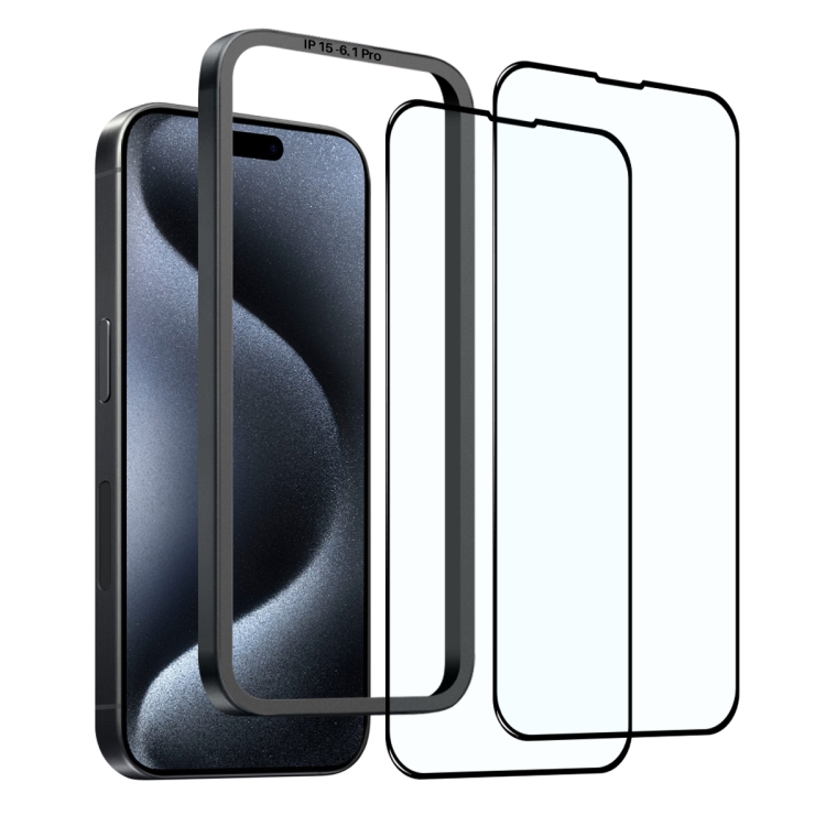 For iPhone 15 Pro NORTHJO 2pcs A++ Tempered Glass Film with Installation Frame For iPhone 15 Pro NORTHJO 2pcs A++ Tempered Glass Film with Installation Frame