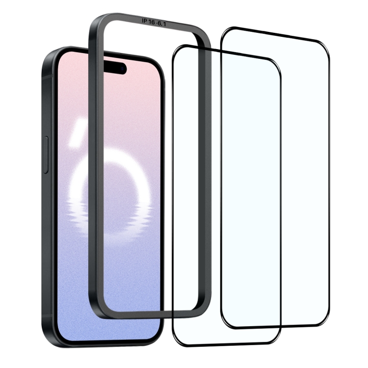 For iPhone 16 NORTHJO 2pcs A++ Tempered Glass Film with Installation Frame