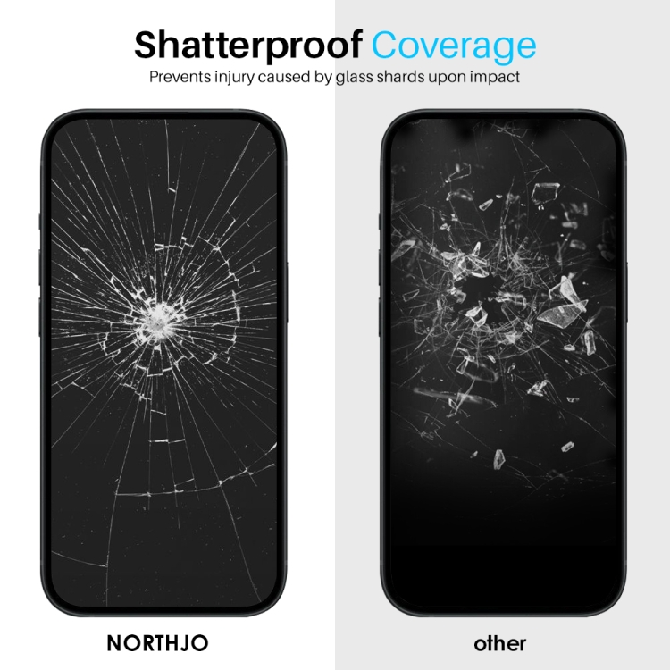 For iPhone 16 NORTHJO 2pcs A++ Tempered Glass Film with Installation Frame
