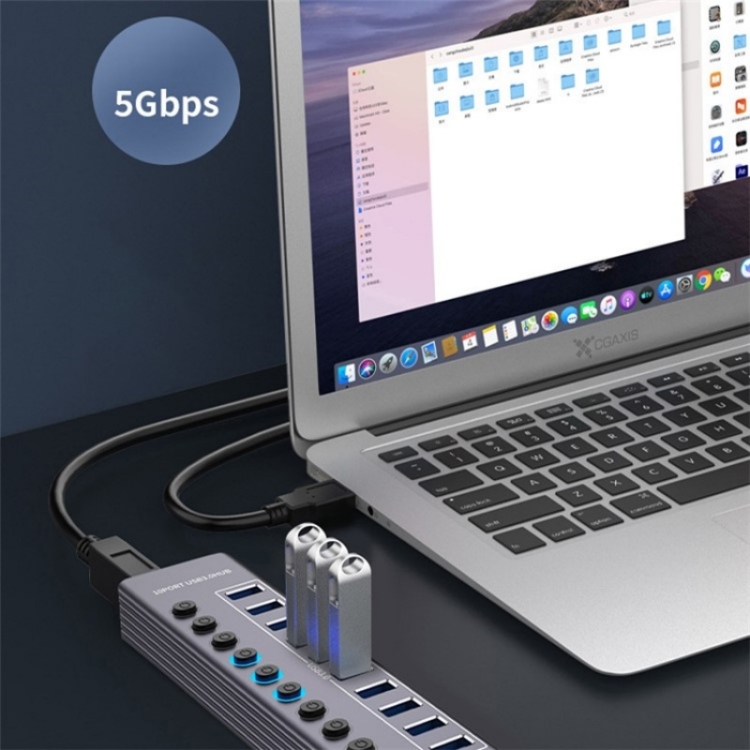 U310 10-in-1 USB 3.0 Extension HUB USB Power Charging Station with Individual Switch - 1