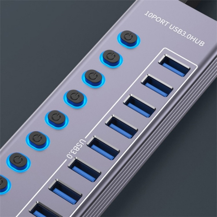 U310 10-in-1 USB 3.0 Extension HUB USB Power Charging Station with Individual Switch - 7