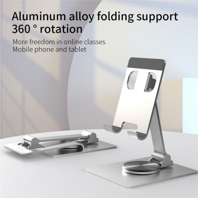 YY-022 360 Degree Rotation Aluminum Alloy Desktop Phone Tablet Holder(Black) YY-022 360 Degree Rotation Aluminum Alloy Desktop Phone Tablet Holder(Black)