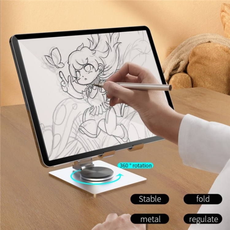 YY-022 360 Degree Rotation Aluminum Alloy Desktop Phone Tablet Holder(Black) YY-022 360 Degree Rotation Aluminum Alloy Desktop Phone Tablet Holder(Black)