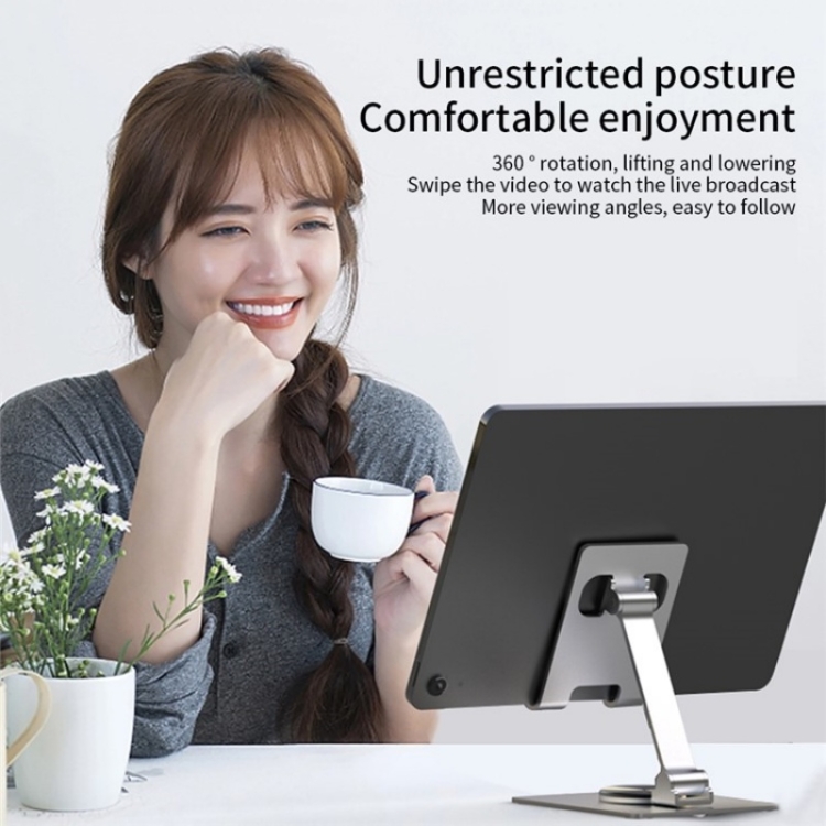 YY-022 360 Degree Rotation Aluminum Alloy Desktop Phone Tablet Holder(Black) YY-022 360 Degree Rotation Aluminum Alloy Desktop Phone Tablet Holder(Black)