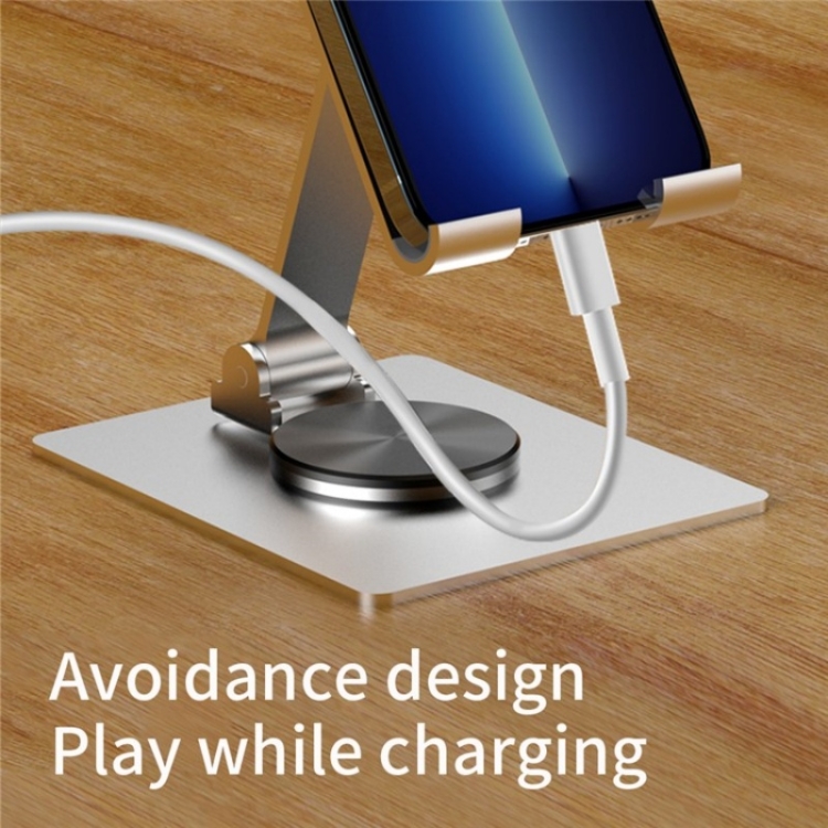 YY-022 360 Degree Rotation Aluminum Alloy Desktop Phone Tablet Holder(Black) YY-022 360 Degree Rotation Aluminum Alloy Desktop Phone Tablet Holder(Black)