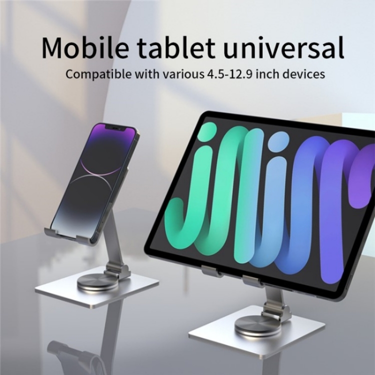 YY-022 360 Degree Rotation Aluminum Alloy Desktop Phone Tablet Holder(Black) YY-022 360 Degree Rotation Aluminum Alloy Desktop Phone Tablet Holder(Black)