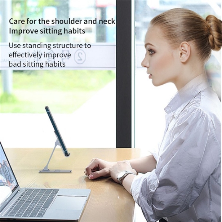 YY-018 Foldable Aluminum Alloy Desktop Phone Tablet Holder(Black) YY-018 Foldable Aluminum Alloy Desktop Phone Tablet Holder(Black)