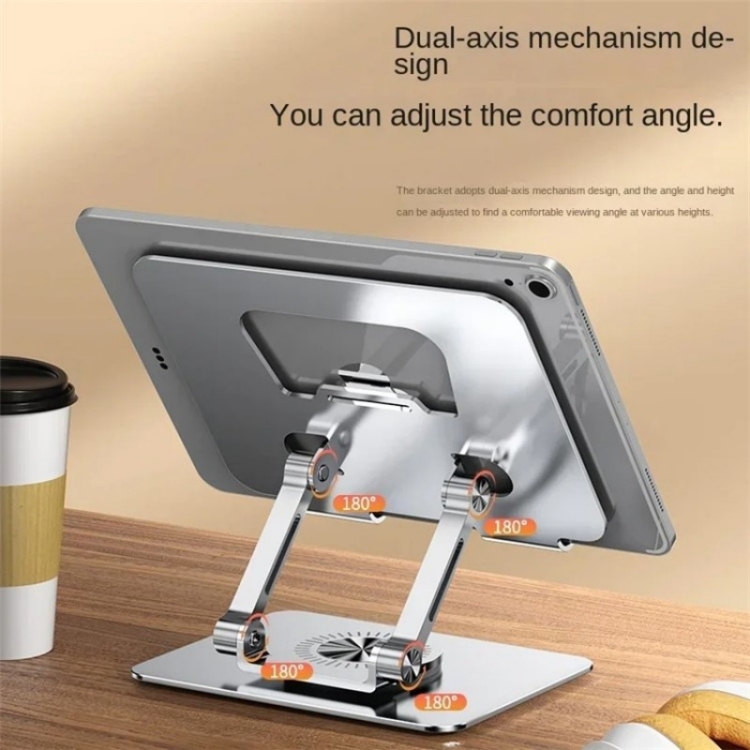 YY-J18 360 Degree Rotation Folding Hollow Heat Dissipation Phone Tablet Stand(Grey) YY-J18 360 Degree Rotation Folding Hollow Heat Dissipation Phone Tablet Stand(Grey)