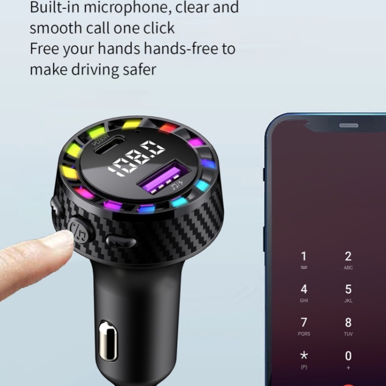 C55 With Breathing Light Bluetooth FM Transmitter USB+Type-C Car Fast Charger C55 With Breathing Light Bluetooth FM Transmitter USB+Type-C Car Fast Charger