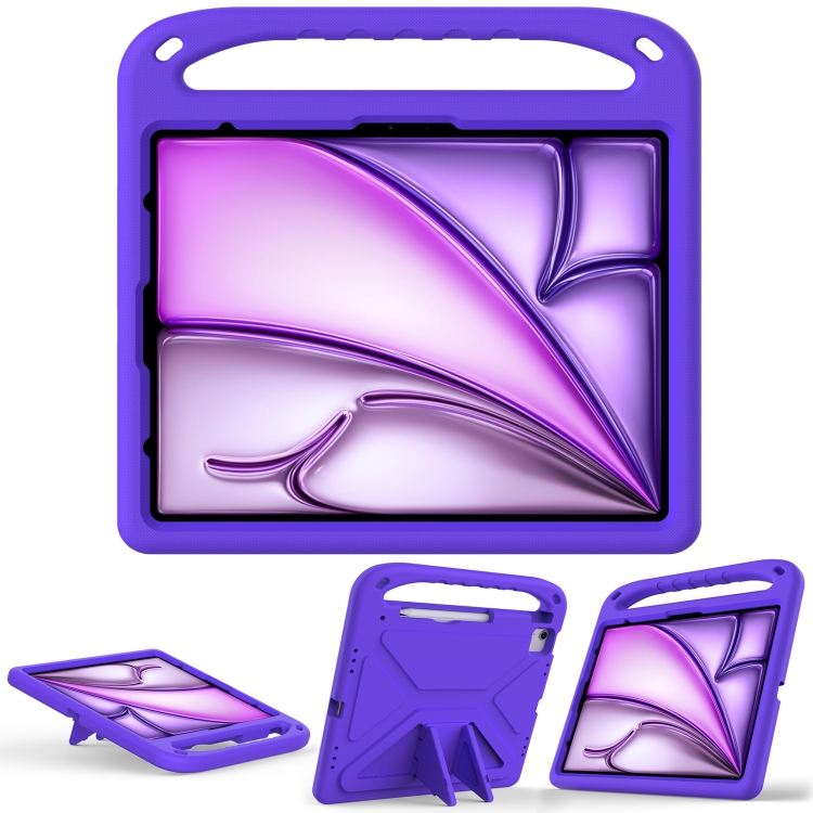 For iPad Air 13 2024 Handle EVA Shockproof Tablet Case with Holder(Purple) For iPad Air 13 2024 Handle EVA Shockproof Tablet Case with Holder(Purple)
