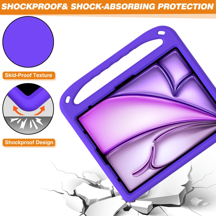 For iPad Air 13 2024 Handle EVA Shockproof Tablet Case with Holder(Purple) For iPad Air 13 2024 Handle EVA Shockproof Tablet Case with Holder(Purple)