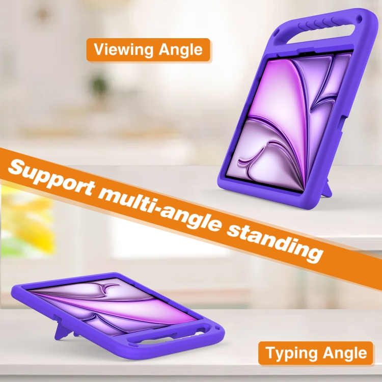 For iPad Air 13 2024 Handle EVA Shockproof Tablet Case with Holder(Purple) For iPad Air 13 2024 Handle EVA Shockproof Tablet Case with Holder(Purple)