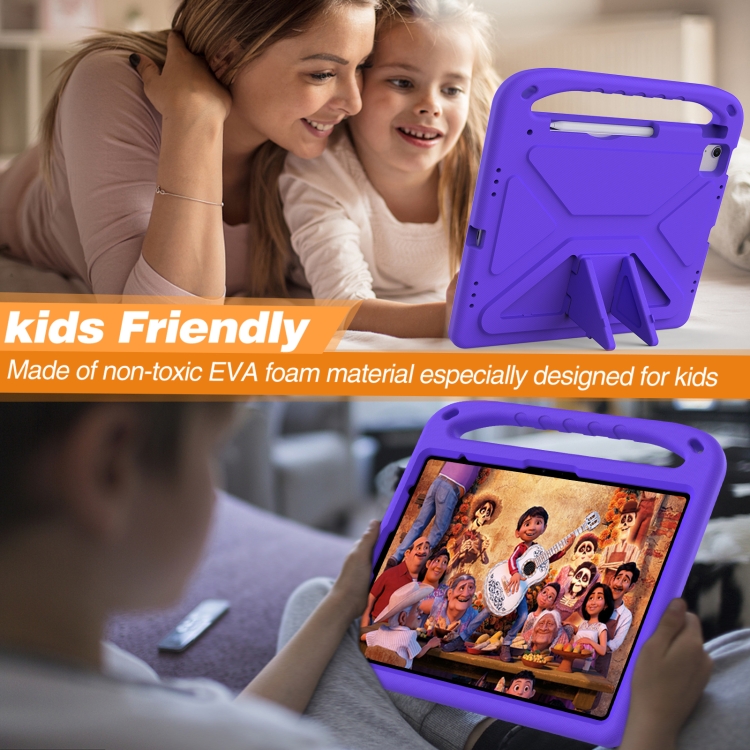 For iPad Air 13 2024 Handle EVA Shockproof Tablet Case with Holder(Purple) For iPad Air 13 2024 Handle EVA Shockproof Tablet Case with Holder(Purple)