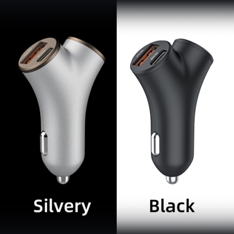 A2 2 USB + 2 Type-C Phone Fast Charging Power Adapter 78W Y-Shaped Car Charger(Silver) A2 2 USB + 2 Type-C Phone Fast Charging Power Adapter 78W Y-Shaped Car Charger(Silver)