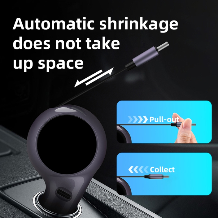 K2 With 60W Type-C Retractable Cable Type-C Port Phone Fast Charging Adapter Car Charger K2 With 60W Type-C Retractable Cable Type-C Port Phone Fast Charging Adapter Car Charger