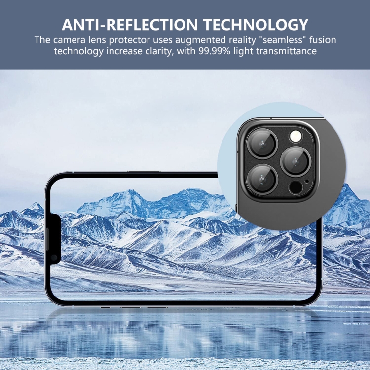 For iPhone 16 Pro / 16 Pro Max ENKAY Anti-reflection Camera Lens Aluminium Alloy Tempered Glass Film(Black) For iPhone 16 Pro / 16 Pro Max ENKAY Anti-reflection Camera Lens Aluminium Alloy Tempered Glass Film(Black)