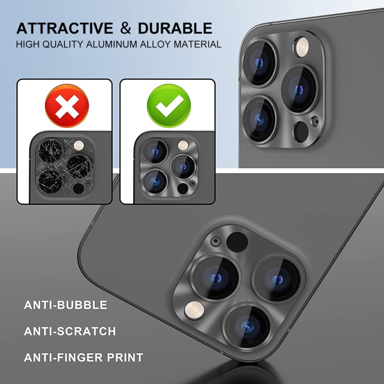 For iPhone 16 Pro / 16 Pro Max ENKAY Aluminium Alloy Tempered Glass Lens Cover Film(Black) For iPhone 16 Pro / 16 Pro Max ENKAY Aluminium Alloy Tempered Glass Lens Cover Film(Black)