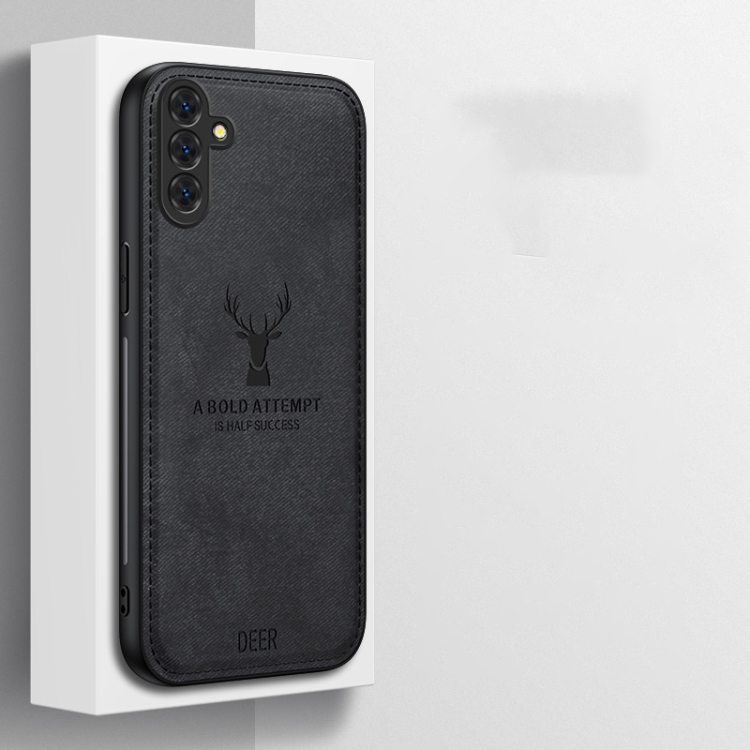 For Samsung Galaxy S24 FE 5G Deer Head Cloth Skin All-inclusive Phone Case(White) For Samsung Galaxy S24 FE 5G Deer Head Cloth Skin All-inclusive Phone Case(White)