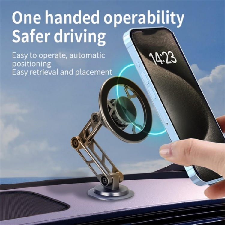 G188 Aluminum Alloy Adjustable Cellphone Stand Car Dashboard Magnetic Phone Holder(Gold) G188 Aluminum Alloy Adjustable Cellphone Stand Car Dashboard Magnetic Phone Holder(Gold)