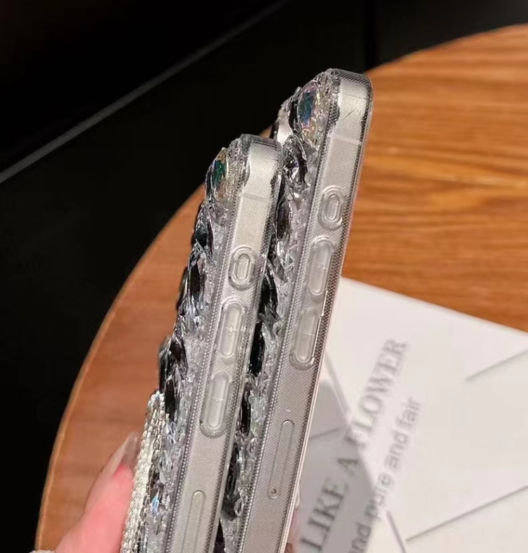 iPhone 12 Pro Max用ミラーハンドメイドキラキララインストーンPC電話