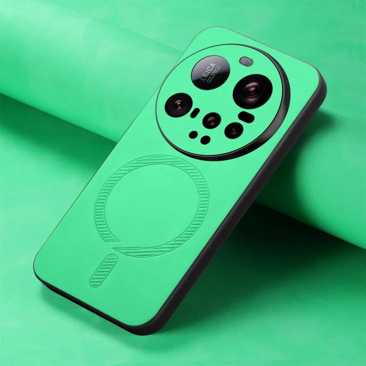 For Xiaomi 15 Ultra Solid Color Retro Magsafe PU Back Cover Phone Case(Green)