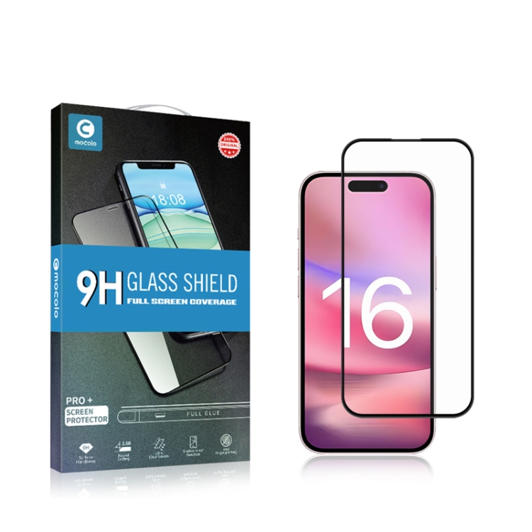 For iPhone 16 mocolo 2.5D Full Glue Full Cover Tempered Glass Film For iPhone 16 mocolo 2.5D Full Glue Full Cover Tempered Glass Film
