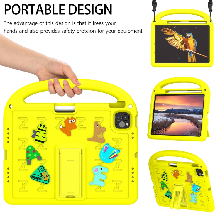 For iPad Air 11 2024 Cartoon Sparrow EVA Shockproof Tablet Case(Yellow) For iPad Air 11 2024 Cartoon Sparrow EVA Shockproof Tablet Case(Yellow)